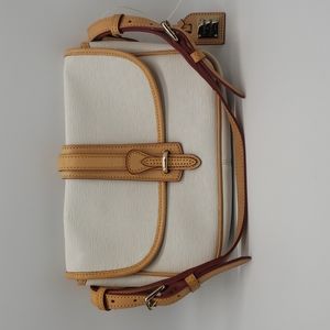 Dooney & Bourke White and Tan Shoulder Bag